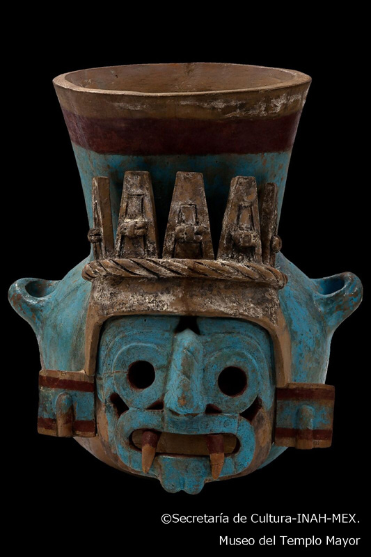 トラロク神の壺 アステカ文明、1440～69年 テンプロ・マヨール、埋納石室56出土 テンプロ・マヨール博物館蔵