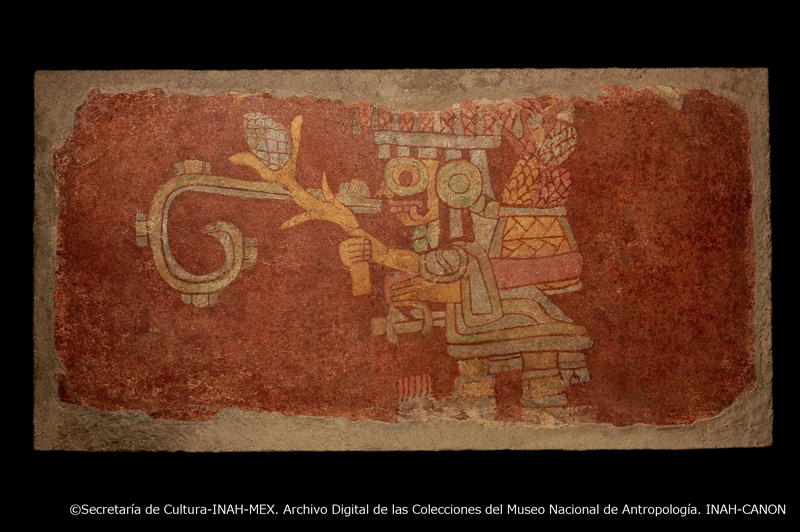 嵐の神の壁画　テオティワカン文明、350～550年　テオティワカン、サクアラ出土 メキシコ国立人類学博物館蔵