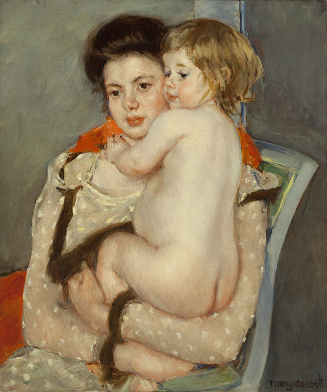 メアリー・カサット《裸の赤ん坊を抱くレーヌ・ルフェーヴル（母と子）》1902-03年　油彩、カンヴァス　ウスター美術館 Museum Purchase, 1909.15/Image courtesy of the Worcester Art Museum