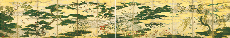 重要文化財　浜松図屛風　室町時代・15～16世紀　東京国立博物館蔵