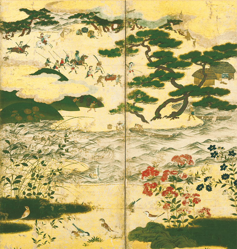 重要文化財　浜松図屛風（左隻、部分）室町時代・15～16世紀　東京国立博物館蔵