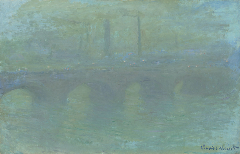 《ウォータールー橋、ロンドン、夕暮れ》1904年 油彩、カンヴァス 65.7×101.6cm ワシントン・ナショナル・ギャラリー