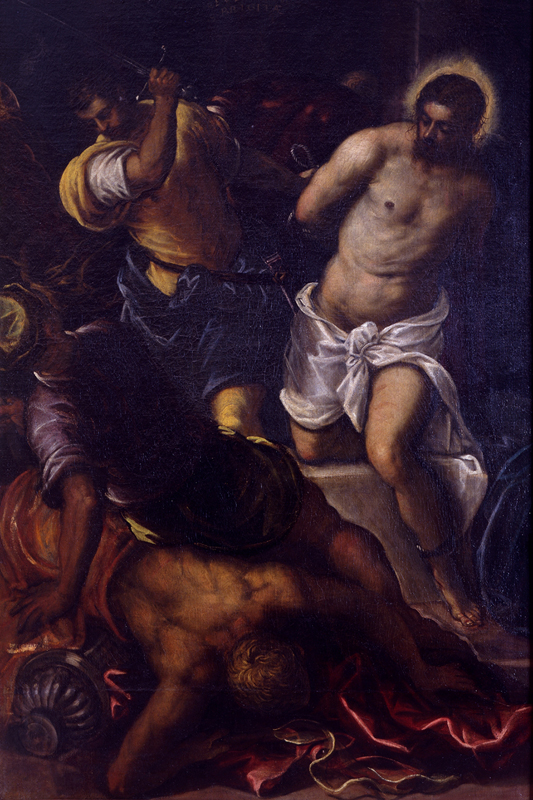ドメニコ・ティントレット《キリストの鞭打ち》1590年代　油彩、カンヴァス　カピトリーノ美術館 絵画館蔵