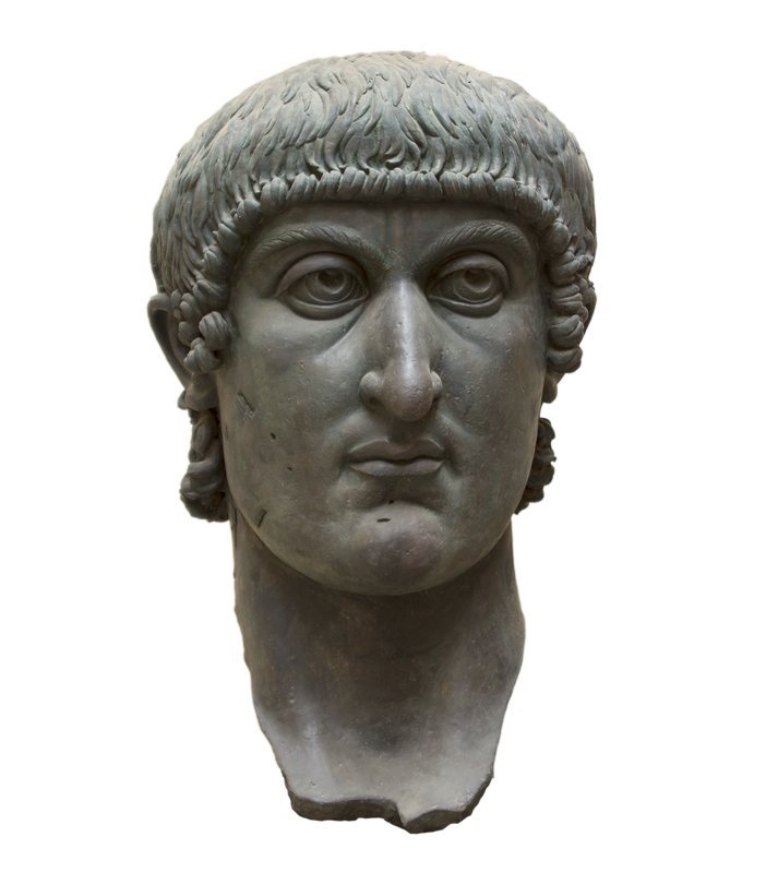 《コンスタンティヌス帝の巨像の頭部（複製）》ローマ文明博物館蔵 